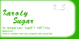 karoly sugar business card